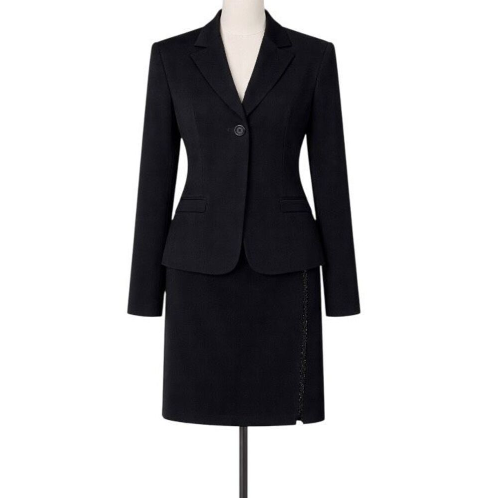 Versus Gianni Versace Skirt Suit Set Black Embellished IT 42 / US M Made in Ital